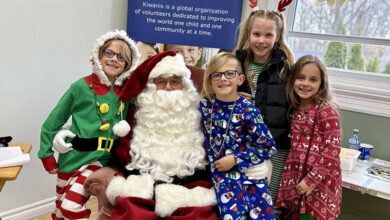 Kids with Santa at the 2024 Oakhurst Kiwanis Presents Breakfast with Santa