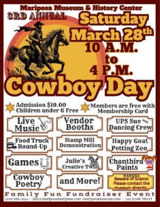 Image of a flyer for Cowboy day event in Mariposa