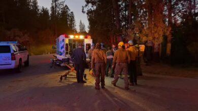 Hiker taken to hospital
