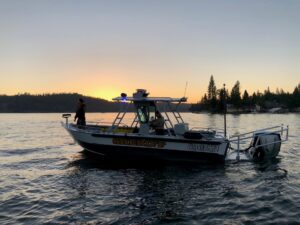 MCSO Bass Lake Boat Duty sunset