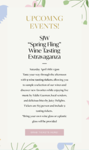 Image of a flyer for san Joaquin wine tasting