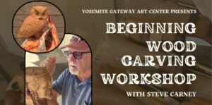 Image of a flyer for the beginning wood carving workshop