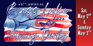 Image of a flyer for the 45th annual bass lake fishing derby