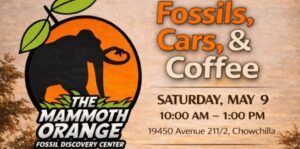 Image of a flyer for the fossil cars and coffee event