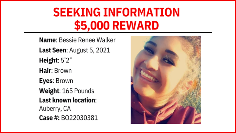 Photo of FCSO reward info for Bessie Walker.