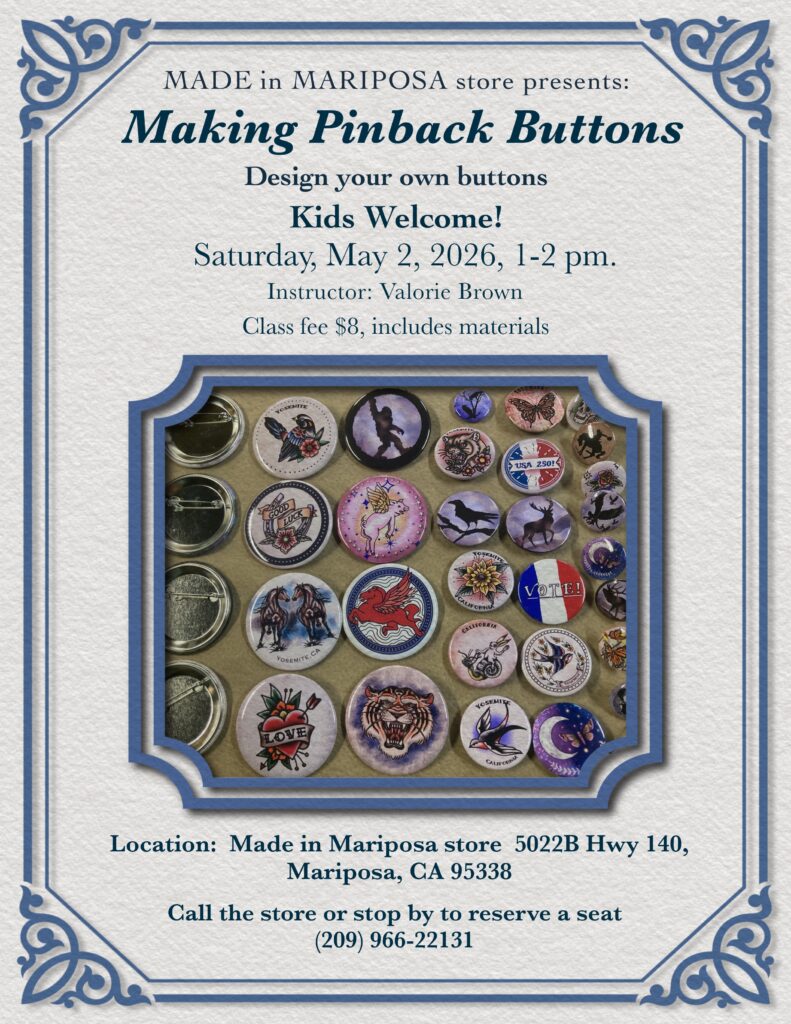 Image of a flyer for making pinback buttons class