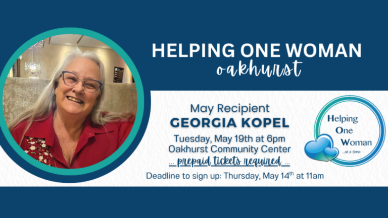 Photo of flyer for HOW Oakhurst May recipient, Gorgia Kopel.