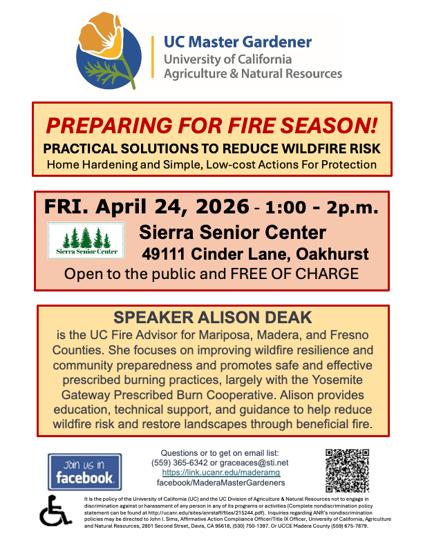 Image of a flyer for Preparing for fire season