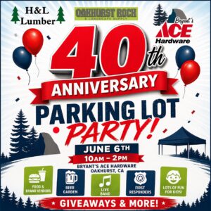 Photo of Bryant's Ace Hardware 40th Anniversary Celebration flyer.