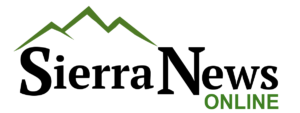 Sierra News Online Logo with mountains illustration on top