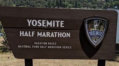 Photo of the Yosemite Half Marathon sign.