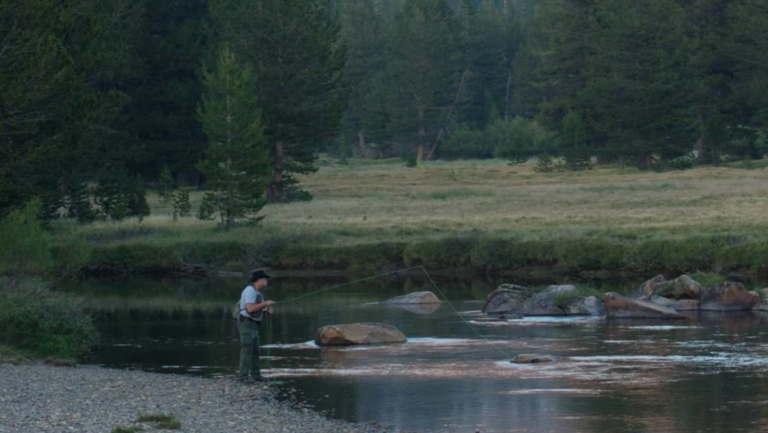 Photo of man fishing on the Merced River