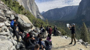 Photo of students learning outdoors in Yosemite.