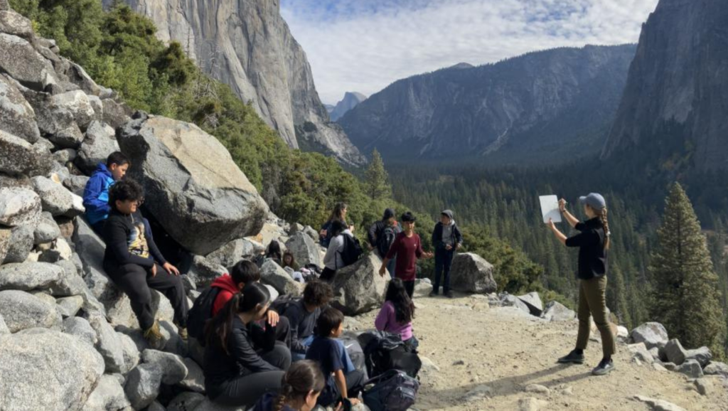 Photo of students learning outdoors in Yosemite.