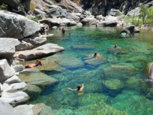 People swimming in the Yuba River