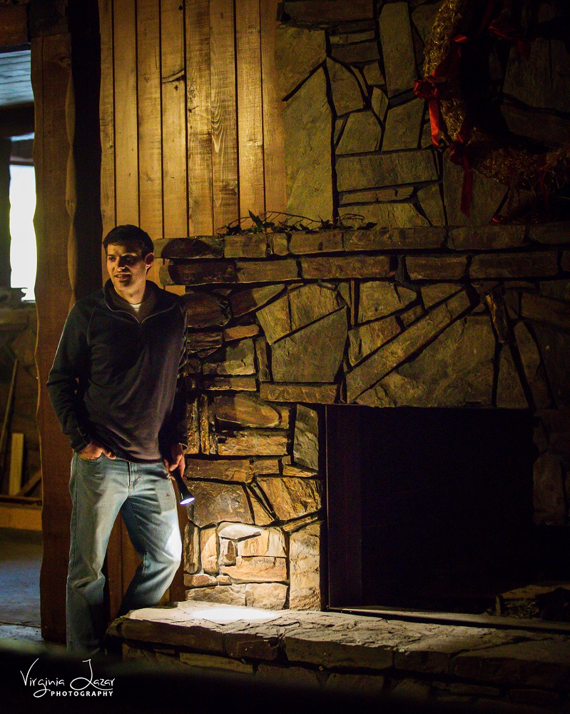 BB Tanner Tweed in front of old fireplace photo by Virginia Lazar 2015