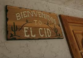 El Cid Bienvenidos sign