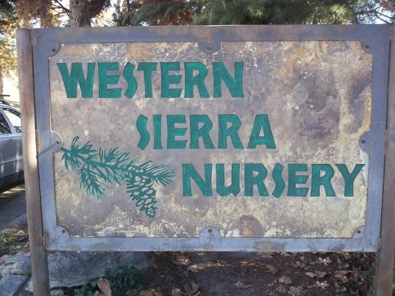 Western Sierra Nursery sign