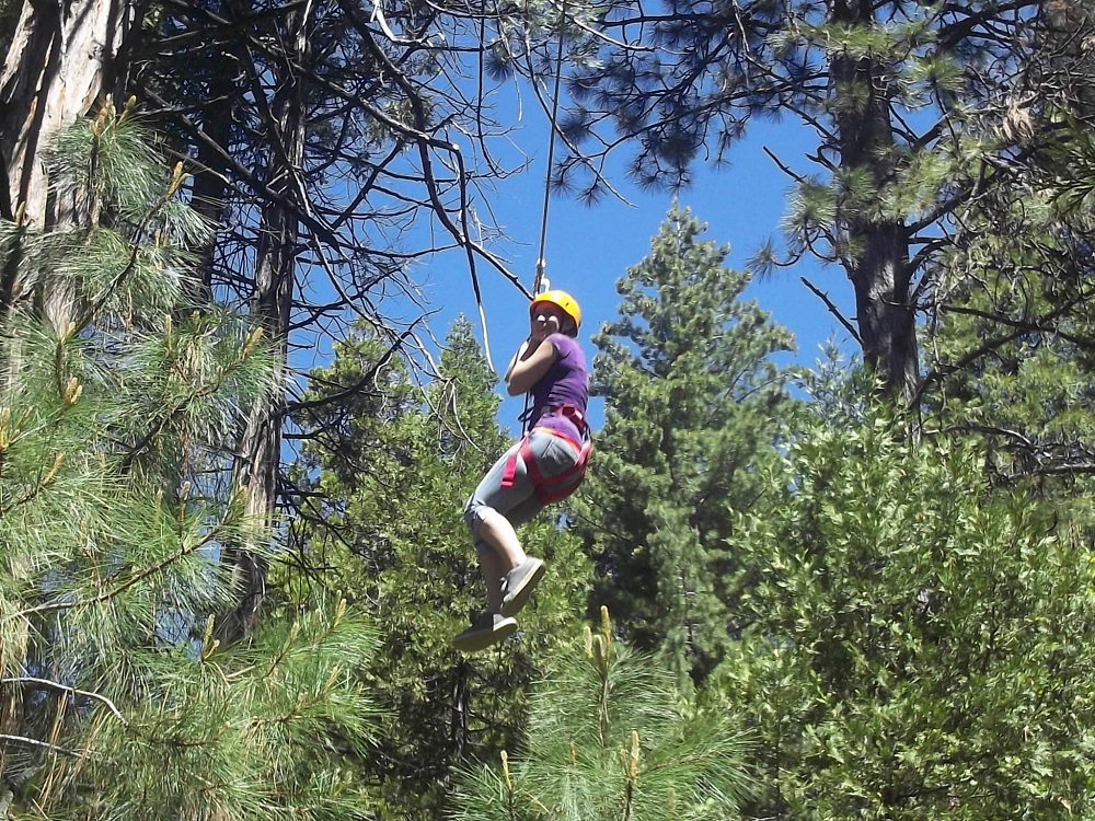Zip  Yosemite - YHS Student being lowered off platform - Photo by Kellie Flanagan