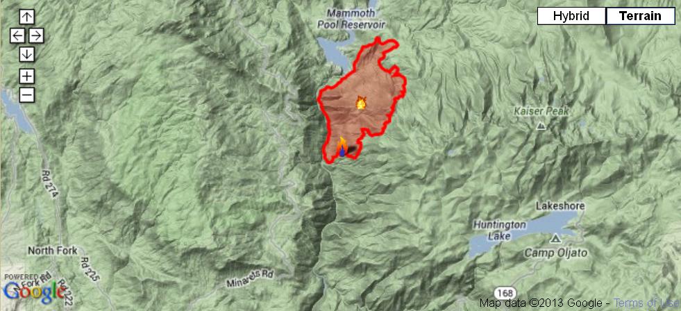 Map of Aspen Fire 7-26-13 -  image from inciweb