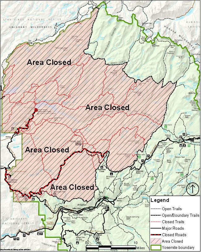 Closures in Yosemite due to Rim Fire - 8-31-13
