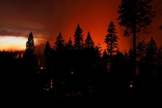 Twilight on Rim Fire - photo USFS Mike McMillan