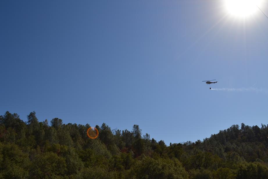 Walker fire helicopter in the sun 9-18-12