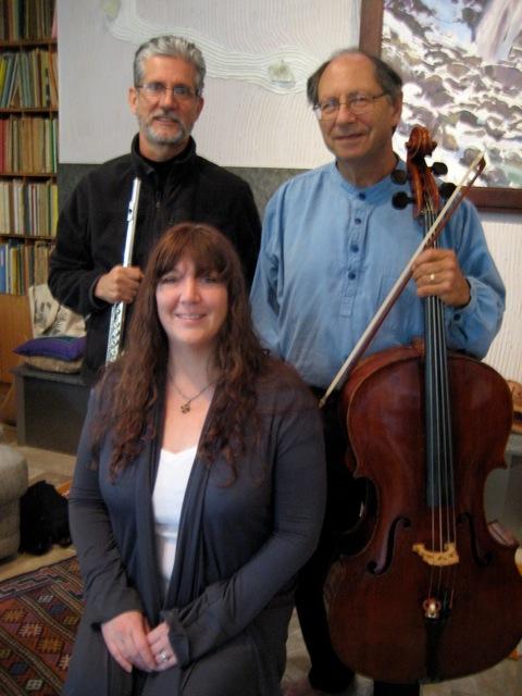 Fresno musicians- David Lorey flute David Fox cello and piano Jennifer Lewis mezzo soprano