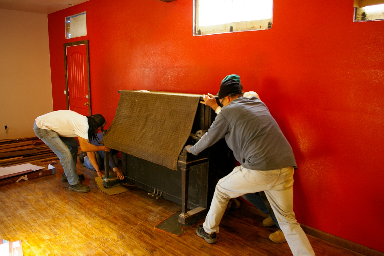 Moving the piano in the Studio