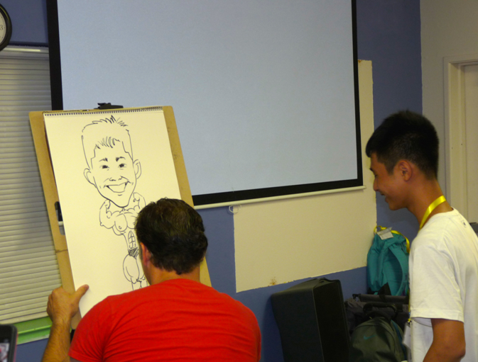 Sierra Homestay students 2014 watch as Steve Riley draws - photo by Eric Hagen