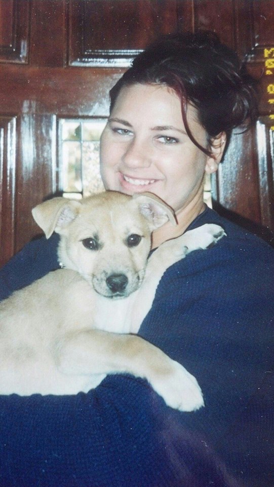 Sadie and Ashley when Sadie was a pup 11 years ago - photo courtesy of Ashley Schweitzer Sproull
