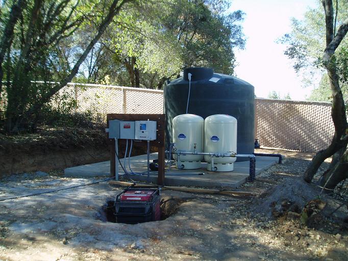 Water tank and generator at pot grow - photo courtesy Mariposa County Sheriff