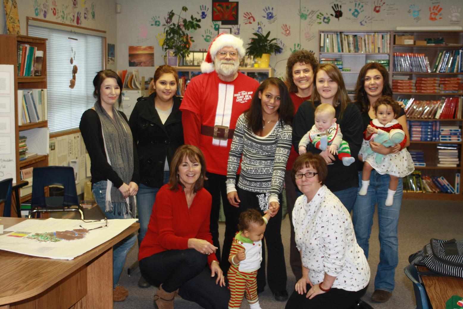 The Teen Parenting class enjoyed a visit from Santa Claus Jeff Hartwig Santa and paraeducator
