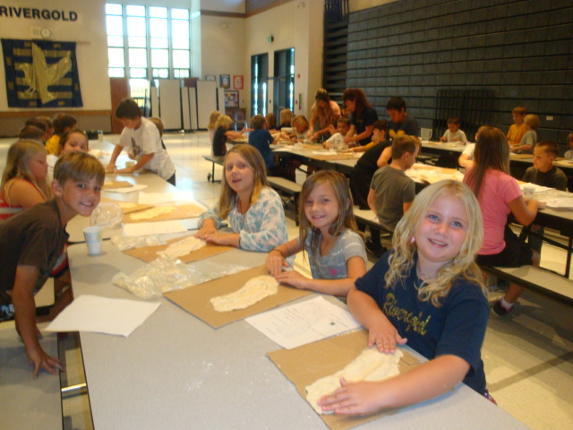 Rivergold School Sept 2013 The fourth grade at Rivergold is studying California history by making relief maps using flour and water.photo courtesy Rivergold School