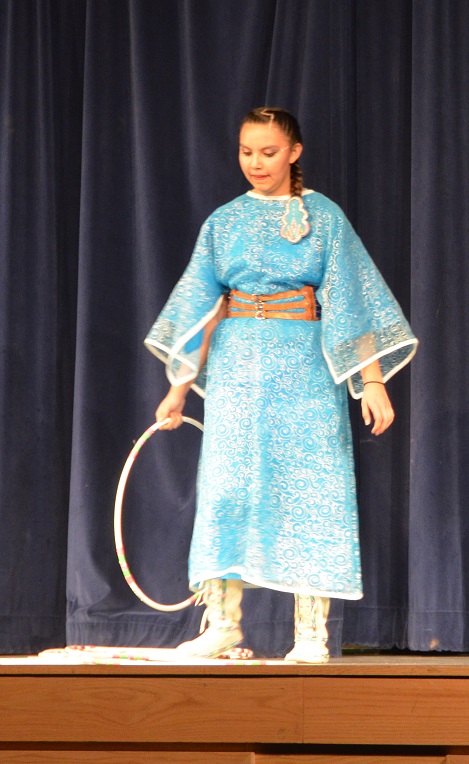 Native-American Hoop dance by 9th grader Ahdezbah Brisa - YHS talent show Feb 2 2015 - photo by Jamie Longmore