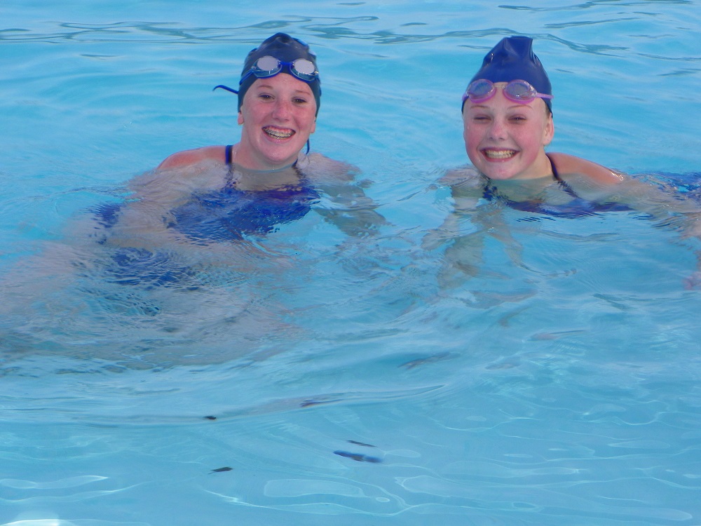 YHS Swim meet 3 6 2014 - Emily Rowe and Laura Pearson - Photo by Kellie Flanagan