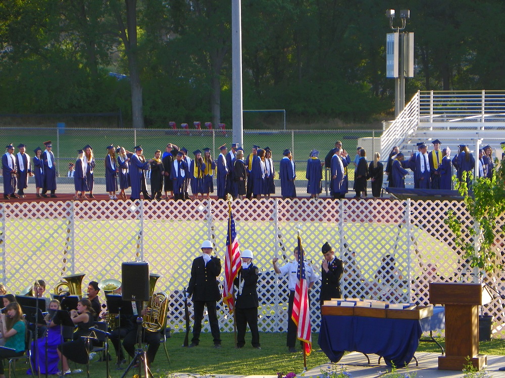 Grads band and Honor Guard at the YHS Graduation 2014 - photo by Clara Briley