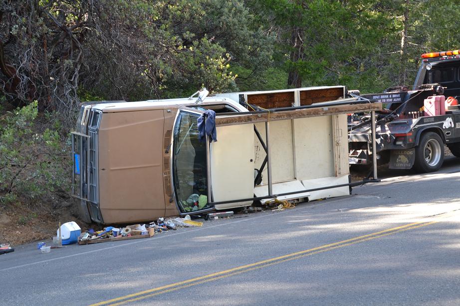 Contractors truck rolls just north of Cedar Valley