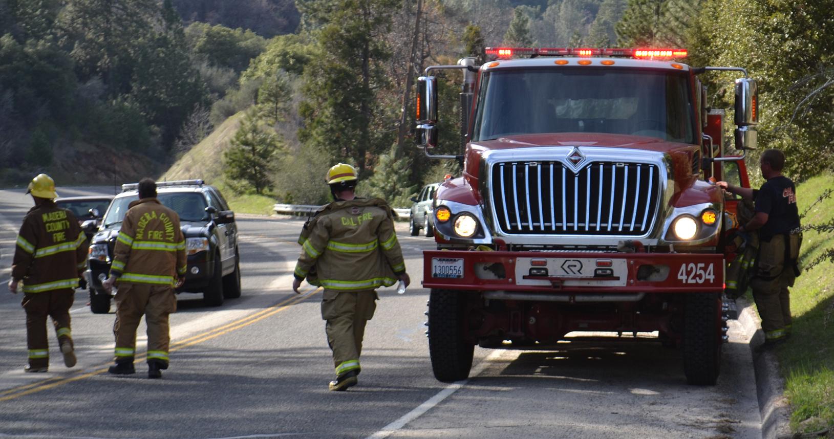Firefighters return to quarters - photo by Gina Clugston