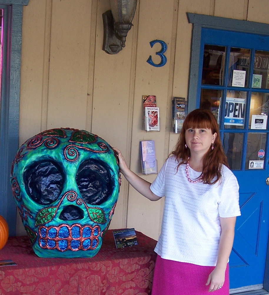 Susan Bolen with her work - Sierra Art Trails 2013