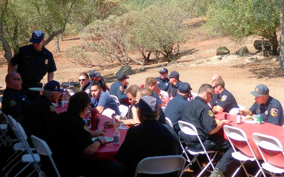 Firefighters enjoying appreciation dinner