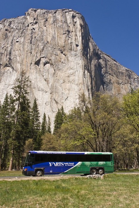 YARTS bus at El Capitan - photo courtesy of YARTS