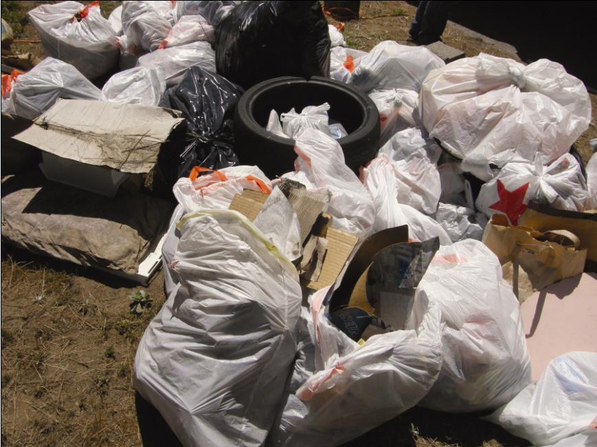 Garbage Pile at Bass Lake Spring Clean 5-11-13