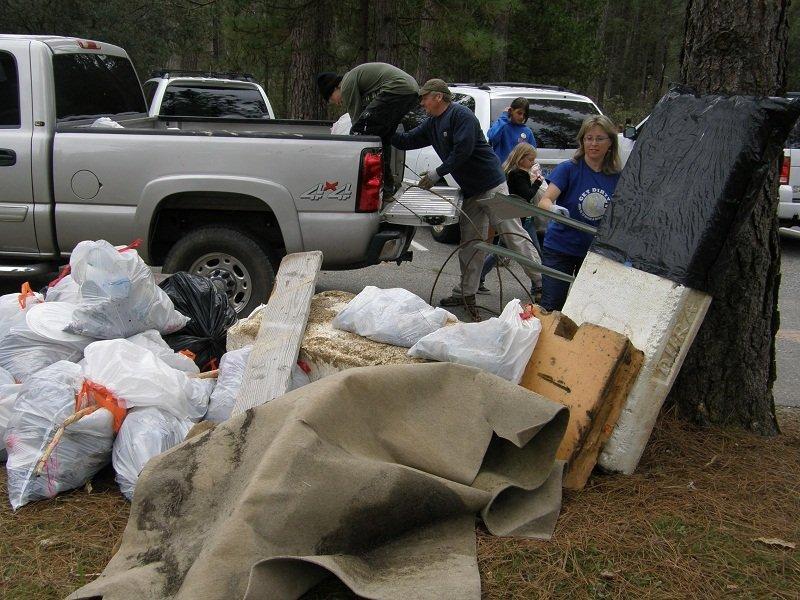 Trash Pile at Bass Lake Clean Up Day