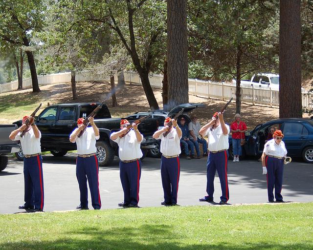 21-gun salute Marine Corps League Griswold Mt. Detachment - photo Don Grove