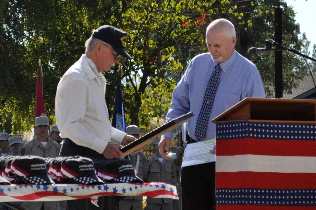 Harry Baker Receiving Flag 9-11-12