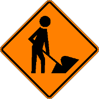 Men working sign - public domain - wiki commons
